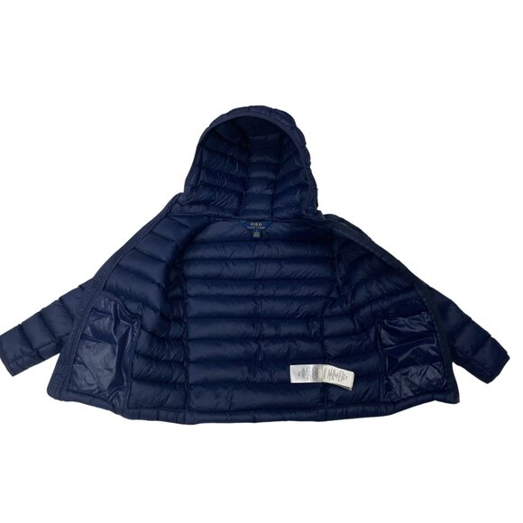 Polo Ralph Lauren Boy's Size 7 Blue Down Parka Puffer Hooded Pockets Zipper - Picture 6 of 9